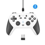 abxylute C5P Wireless Gaming Controller for PC/Switch/iOS/Android/PS3/PS4/Steam/MAC, 2.4 GHz Hall Effect Stick & Trigger - Remappable Back Buttons - Rubberized Grips Console Layout Gamepad Vibration