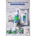 Ac-9280 Kulaktan Ateş Ölçer, Alından Ateş Ölçer, Çantalı, 3 Renk Ekran, Yüksek Hassasiyet
