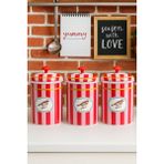 AC Amisos 3’lü Pembe Kuş Desenli Plastik Baharatlık Seti – Kitchen Coffee Tea Sugar Kapaklı Saklama Kabı
