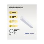 AC AYDINLATMA 120 Cm Beyaz Metal Kasa Lineer Aydınlatma 3200k (sarı Işık)