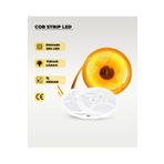 AC AYDINLATMA 12V COB Şerit Led Amber Işık - Metrede 360 Led - 5 Metre