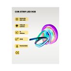 AC AYDINLATMA 12V COB Şerit Led RGB - Kumandalı - Metrede 360 Led - 5 Metre