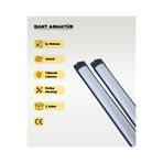 AC AYDINLATMA 36w Siyah Led Bant Armatür 3200k Sarı Işık 2 Adet
