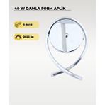 AC AYDINLATMA 40w Led Damla Aplik – 3 Renk Işık (sarı/beyaz/gün Işığı) Krom Duvar Aydınlatması Krem