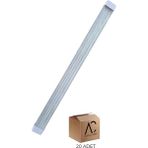 AC Aydınlatma 60W Beyaz Kristal LED Bant Armatür 6500K (Beyaz Işık) 20 Adet - 6500K - Beyaz