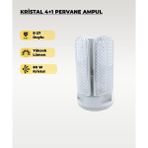 AC Aydınlatma 60W Kristal Pervane 4+1 Kanatlı Ampul 6500K Beyaz Işık