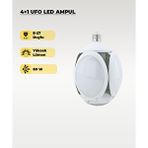 AC Aydınlatma 60W Ufo 4+1 Kanatlı Ampul 6500K Beyaz Işık