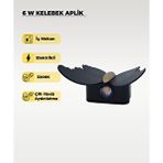 AC AYDINLATMA 6w. Kelebek Aplik Çift Yönlü Amber Işık Siyah