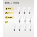 AC AYDINLATMA 9w 12-24v Ampul 6500k - Beyaz Işık - E-27 Duy - 10 Adet