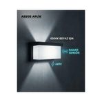 AC AYDINLATMA Assos Aplik Radar Sensörlü Dış Mekan Duvar Armatürü | 6500K Beyaz Işık | 220V
