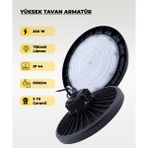 AC Aydınlatma Yüksek Tavan Armatür 200W - 4000K Günışığı - 5 Yıl Garanti - 4000K - Gün Işığı