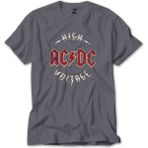 Ac Dc Logo Vintage Gri Tişört - M