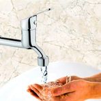Aç Kapa Mix Uzun Musluk Modern Banyo Lavabo Musluğu, Krom Kaplama, Uzun Gövdeli