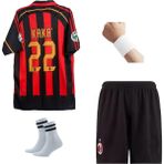Ac Milan Efsane 2007 Sezon Kaka 22 Retro Futbol Çocuk Forması 4’lü Set - Kırmızı - 5 - 6 Yaş