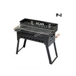 Açan Pervazlı Emaye Mangal P2 Büyük Boy Kömürlü Barbekü Çift Izgara Katlanır Ayaklı 27x44cm