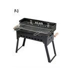 Açan Pervazlı Emaye Mangal P3 Battal Boy Kömürlü Barbekü Çift Izgara Katlanır Ayaklı 27x51cm