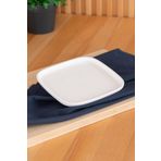 ACAR 1 Pure Royal Kare Tatlı Tabak - 15 cm / 1 Adet Servis Tabağı BPA Free Porselen Anneler Günü Beyaz K