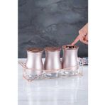 Acar 11647 3 Parça Rose Standlı Cam Baharat Seti