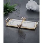 Acar 12261 Lazer Gold Tepsili Kare Sunum Tabak