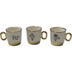 Acar 3 Lü Set Porselen Kupa - Gold