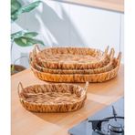 Acar 4 Parça Hasır Oval Ekmek Sepeti Seti