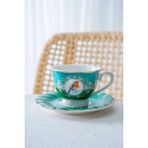 Acar 6 Kişilik Porselen Kahve Fincan Takımı - 90 ml - Yeşil