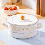 Acar 7705 Made With Love Emaye Düz Kısa 20 cm Tırtıklı Tencere