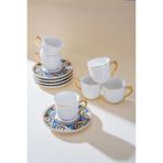 Acar Alviera 6 Kişilik 90 ml Porselen Kahve Fincan Takımı