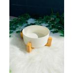 Acar Bambu Standlı Porselen Yuvarlak 15 cm Servis Kasesi