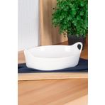 Acar Bianco Perla 26 cm Oval Kulplu Kase
