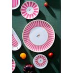 Acar Birdie 6 Kişilik 21 Parça Desenli Pembe Seramik Kahvaltı Takımı