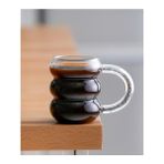 Acar Cam Gri Kulplu Kupa 360ML - 360 ml - Beyaz - Gri