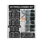 ACAR CİVATA 461 PARÇA KOMBO VİDA SETİ ALÇIPAN VİDA SUNTA VİDA AKILLI VİDA DÜBEL PUL SETİ