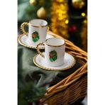 ACAR Dario Yılbaşı 2 Kişilik Yeşil Hediye Kutu Kahve Fincanı Takımı - 90 ml KAI-06596/24-HKY Renkli KAI-06596/24-HKY