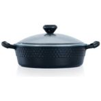 Acar Diamente Döküm Granit 30 cm Karnıyarık Basık Siyah Tencere