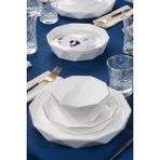 Acar Diamond Collection 6 Kişilik 24 Parça Yaldızlı Porselen Yemek Takımı Beyaz Renk