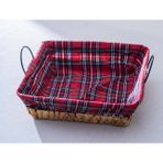 Acar Ekmek Sepeti Kırmızı Ekoseli Hasır Kare 26.5 cm SEP-07852