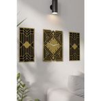 Acar Grafik Dekoratif Lüx Gold Ayna Pleksili Duvar Saati