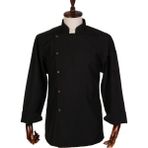 Acar İş Tex Erkek Siyah Düz Şef Aşçı Ceketi - 3XL - Siyah - Gri Jakarlı