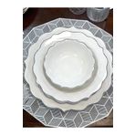 ACAR Karmen 24 Prç.silver Gümüş Porselen Yemek Tabak