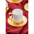 Acar Koh-05839 Erika Porselen 4 Lü Çay Fincan Takımı 160Ml Beyaz