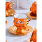 Acar KOH-07324 Passifolia 6lı Kahve Fincan Takımı - Turuncu - 90 ml