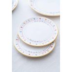 Acar Livaldi 6'lı Beyaz Seramik Pasta Tabağı 19 cm Yuvarlak Çiçek Desenli Şık Tasarım