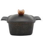 Acar Liya Siyah 22 cm Granit Kare Derin Tencere