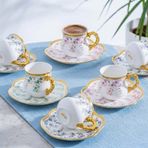 Acar Malissa 6 Kişilik Porselen 90 ml Kahve Fincan Takımı