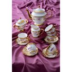 ACAR Marigold 6 Kişilik 17 Parça Çay Seti VIC-06935/2 Beyaz-Gold VIC-06935/2