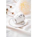 Acar Melody 6 Kişilik Porselen Kahve Fincanı Takımı 90 Ml 5142 Silver Model-1