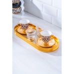 ACAR Ortigia 2 Kişilik Cam Tepsili Kahve Fincanı Takımı - 90 ml KOH-07321/6-ORT Renkli KOH-07321/6-ORT
