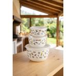Acar Petit Fleur Emaye 3 Lü Saklama & Karıştırma Kabı - Krem