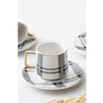 Acar Porj-05212 Mira Beyaz 6Li Kahve Fincan Takimi
